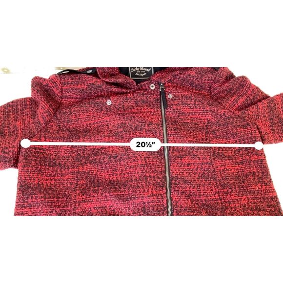 Lucky Brand red and black tweed jacket with asymmetrical zip closure. Size XL. - Picture 9 of 12